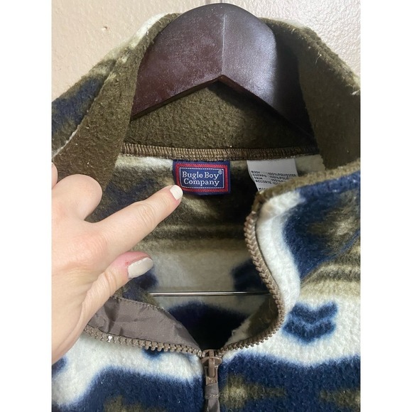 Vintage 90s Bugle Boy Fleece Pullover 1/4 Zip - Picture 6 of 6